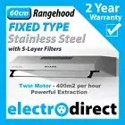 BRILCON 60cm Fixed Rangehood Stainless Steel Range Hood 600mm Built-in with LED