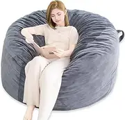 Memory Foam Bean Bag,Multiple Sizes Bean Bag Chairs for Adults,Fluffy Couch for Living Room Bedroom College Dorm,Bean Bag Chair with Filler Included (Dark Grey, 4FT)