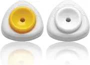 Semi-Automatic Egg Shell Pinhole Beater, Piercer Divider with Lock for Raw/Soft Hard-Boiled Eggs (Yellow + White)