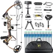 TOPOINT M1 15-70LB COMPOUND BOW & ARROW HUNTING TARGET ARCHERY CNC DUAL CAM BAG