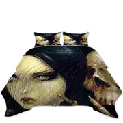 Faces of Faery #103 Gothic Girl and Scary Skull Coverlet