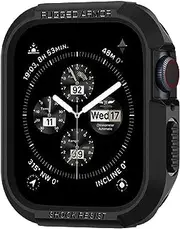 SPIGEN Rugged Armor Case Designed for Apple Watch Series 9/8/SE2/7/6/SE/5/4 (41mm/40mm) Resilient Ultra Soft Cover - Black