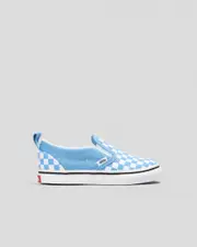 [Vans] Vans Toddlers' Slip-On V Shoes in Theory Checkerboard Heritage Blue Size 4 4 Theory Checkerboard Heritage Blue
