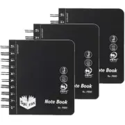 NEW 3x Spirax P800 PP Notebook Side Open 400 Page Black 120x140mm Pack Bulk