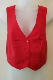 Mare Mare X Anthropologie Cross-Back Vest Red Women's Top Size Medium NWT