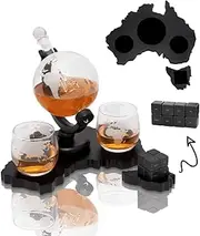 [Don Vassie] Limited Edition Whiskey Globe Decanter Set Australia Map- Exclusive Decanter and Whisky Set in Australia