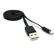 MicroUSB 6ft USB Cable Charger Cord Power Wire Sync Flat Black for Cell Phones