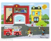 Around the Fire Station Sound Puzzle | Melissa and Doug Sound Puzzles Wooden Toy