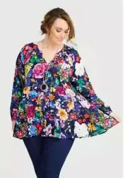 VIRTUELLE by TAKING SHAPE BEAUTIFUL FLORAL TOP SHIRT BLOUSE- SIZE 22 - BNWT