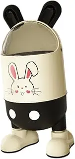 FytStycale Will Box with Flip Lid Rubbish Container Cartoon Container Container Container Container Storage Container Dashkers Wastkorb Netter Basket, for Office, Black, as described