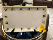 New Tag Bumble Bee with Bee Embossed Border Pattern Bee Lovers Platter Tray