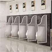 Urinal Divider Screen,Toilet Partition,Urinal Partition Protection Screen Wall-Mounted Men Urinal Privacy Screen Translucent Glass Panels Partition Protection Screen(White,Partition*4)