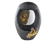 61cm Tranquil Buddha Head Water Fountain/Waterfall Statue & LED Light, Indoor or Outdoor