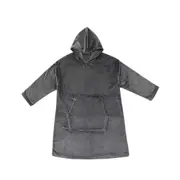 Accessorize Grey Super Soft Hooded Blanket (Small/Medium, Extra Large)