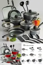 Heavy Duty Non Stick Cookware Set 18 Piece Non-stick Pots Pans Set with Utensils