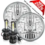 For Land Rover Defender 90 110 Pair 7" inch Round LED Headlights Hi/Lo Beam (for: Land Rover)