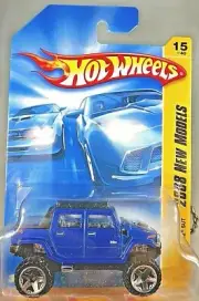 2008 Hot Wheels #15 New Models 15/40 HUMMER H2 SUT Blue Variant w/Chrome ORUT5sp