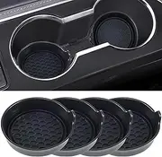 Amooca Car Cup Coaster Universal Automotive Waterproof Non-Slip Cup Holders Sift-Proof Spill Holder Car Interior Accessories 4 Pack Black
