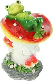 GANAZONO Home Decor Frog Statue Frog Sculpture Home Frog Ornaments Cute Frog Decor Frog Crafts Decoration Frog Photo Statue Props Creative Ornament Garden Decoration Bonsai Mini Resin