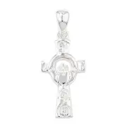 Sterling Silver Claddagh Cross Pendant