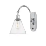 Innovations Ballston Berkshire Glass 8" 1 Light Sconce, CH - 518-1W-PC-GBC-84