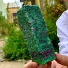 267G Natural green Ruby zoisite (anylite) crystal sample Healing