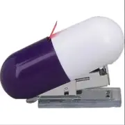 Pill Capsule Stapler with Book Mark 3M Flag Dispenser Purple/White Capsule