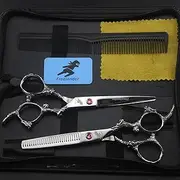 Professional 6.0 Inch Stainless Steel Hairdressing Scissors Set Thinning Scissor, Hairdressing Shears for Barbers and Salon,Men,Women and Kids
