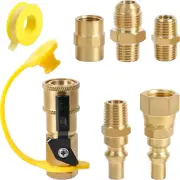 Válvula adaptadora de conexión rápida de propano para RV, macho de 1/4"