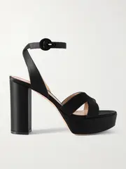 [Gianvito Rossi] Gianvito Rossi - Sabrina 70 Satin Platform Sandals - Black - IT39 IT 39 Black