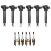 Bosch 6 Ignition Coil Denso 6 Double Platinum Spark Plug Kit For Audi Q5 3.2 V6