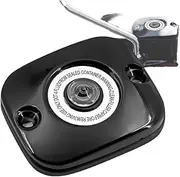 IEDZCUMC Front Brake Master Cylinder Cover Motorcycle Compatible with Harley Touring Road King Street Glide FLHR FLHT Dyna Fat Bob FXDF Softail FLSTF(Cylinder Cover A)