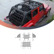 Black Cargo Restraint System Net Top Parts Pet Barriers for 07+ Jeep Wrangler JK