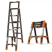 Telescoping Aluminum Ladder Retractable Extension Portable A-Frame Adjustable He