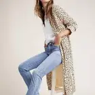 NWT cupcakes & Cashmere Arianne Dot Duster Coat in Latte Size Small