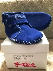 NEW HALE BOB BABY/TODDLER MOCCASINS 12 MO ?? (5.5" LONG) BLUE OR PINK