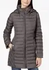 Michael Kors 3/4 Puffer Coat Jacket Packable Down Hood Charcoal Flannel PXS $240