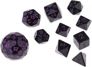 10 Pieces Acrylic Polyhedral Dice for Dice Casino Party Game (Color : Purple)