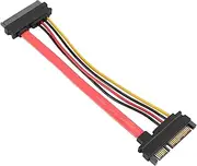 SATA22P M SAS29P F Male to Female Extension Cable, 15pin Power Extension Cable, SATA7 15pin Hard Disk Data Power Extension Cable SFF 8482 0.15m