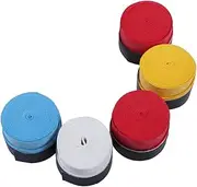 LAPYAPPE 5Pcs Racket Grip Tape Slip Sweat Absorbent Bands for Badminton Tennis Squash Fishing Rod Soft PU Material Random Colors for Enhanced Performance