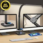 LED Architect Desk Lamp 79cm with Wireless Charger, USB, 5 Colors & 5 Brightness