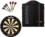 Winmau Blade 6 TRIPLE CORE Dart Board + Pro Line Cabinet + Darts Set
