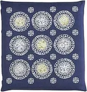 Merry Night Z601-72 Japan 100% Cotton Zabuton Cover, Family Crest, Navy, Meisenban, Approx. 21.7 x 23.2 inches (55 x 59 cm), Double-Sided Print, Zipper, Japanese Modern, Japanese Style, Japanese