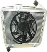 Aluminum Radiator With FAN 52MM KIT Compatible For Renault Super 5 R5 9/11 GT 1.4L Turbo C-type B/C37 B/C40 AT/MT 1981-1991