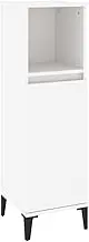 vidaXL Industrial Style Bathroom Cabinet with Ample Storage in White, Engineered Wood, Standing Unit with Metal Feet, Flexible Door Installation