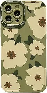Juuui Pastoral Charm Case for iPhone XR - Soft Olive Garden Design with Matte Finish, Slim Soft Silicone Cover & Protective, Shock-Absorbent