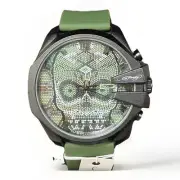 Ed Hardy Logo Men's Dots Skull Skeleton Watch Green Rubber Strap NWT Ret-$95
