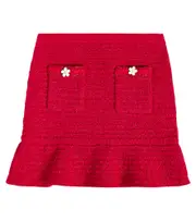 [Self-Portrait Kids] Self-Portrait Kids Embellished peplum tweed skirt Y 10 red