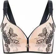 CVBFDB Women's Bra Large Size Without Steel Delicate Embroidery Bra Sexy Full Cups Breasts Shrinking Breasts(95D)