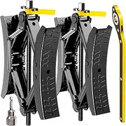 CircleRoad Camper Wheel Chock Stabilizer 2 Sets, Upgraded Side Grain Heavy Duty X-Shaped Stabilizer Wheel Chock RV Travel Trailer Accessories Anti-Move Anti Rust Coating Tire Chalks
